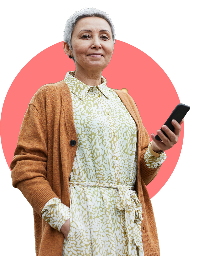 Woman holding phone